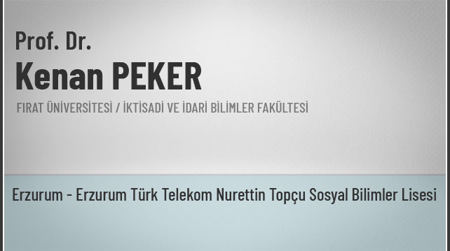 Prof. Dr. Kenan PEKER